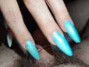He had to wait so long until I spoiled him again with my Long nails in frozen blue *trailer* 2/16