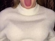 Uvula show. Very close view. Gagging 1/16