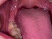 Uvula show. Very close view. Gagging 10/16