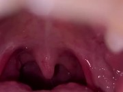 Uvula show. Very close view. Gagging 15/16