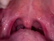 Uvula show. Very close view. Gagging 16/16