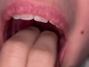 Uvula show. Very close view. Gagging 7/16