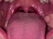 Uvula show. Very close view. Gagging 9/16