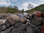 Nude Hiking Fuck in Rocks Blowjob Then Fuck in Trees 6/16