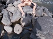 Nude Hiking Fuck in Rocks Blowjob Then Fuck in Trees 7/16