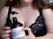 BBW Stella Rubs Lotion All Over Her Big Belly 2/16