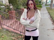 Banana deepthroating,flashing tits and smoking in public with Roman Gucci (full video on my OF) 10/16