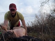 Cute outside blowjob and sex turns rough when pixie gets a spanking 11/16