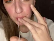 Drool on my feet. Finger gagging