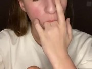 Drool on my feet. Finger gagging 5/16