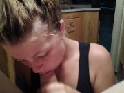 Teen Gives Rimjob and deep Head, Licks, Sucks, Rims, Swallows older cock in RV at camp Lavender 6/16