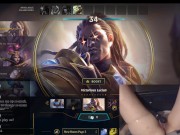 Girl plays League of Legends with Vibrator slowly massaging her clit 1/16