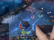 Girl plays League of Legends with Vibrator slowly massaging her clit 10/16