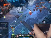 Girl plays League of Legends with Vibrator slowly massaging her clit 3/16