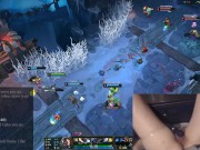 Girl plays League of Legends with Vibrator slowly massaging her clit 4/16