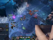 Girl plays League of Legends with Vibrator slowly massaging her clit 5/16