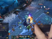 Girl plays League of Legends with Vibrator slowly massaging her clit 6/16