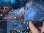 Girl plays League of Legends with Vibrator slowly massaging her clit 8/16