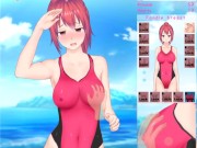 Feel Up a Sexy Lifeguard [Hentai game] fucking a baywatcher in one piece swimsuit on the beach 3/16