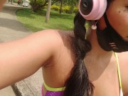 kittydiamond fue retada a masturbarse en un lugar publico mientras patina en el estadio con el lush 2/16