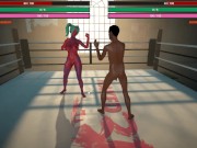 Naked Fighter 3D [SFM Hentai game] wrestling mixed sex fight with giant tattooed red skin girl 13/16