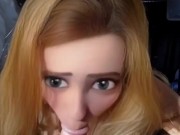 Big eye Cartoon babe sucks my dick and gets fucked!  3/16