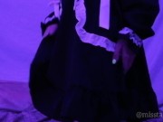 Futanari shemale kawaii girl boy with big Black cock BBC and maid costume uncensored Japanese 3/16
