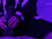 Amateur teen maid Trying to fuck Big Black cock BBC In tight virgin pussy thighjob Japanese girl 1/16