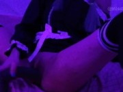 Amateur teen maid Trying to fuck Big Black cock BBC In tight virgin pussy thighjob Japanese girl 9/16