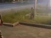 Nude Monika Fox Walking Through The City At Night 13/16