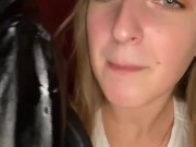 Leather jacket licking. Drooling 14/16