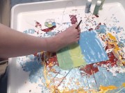 My first painting using my feet 11/16