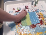 My first painting using my feet 12/16