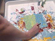 My first painting using my feet 14/16