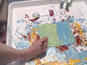 My first painting using my feet 15/16