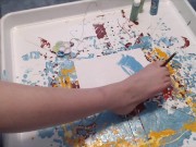 My first painting using my feet 2/16