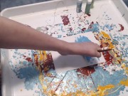 My first painting using my feet 3/16