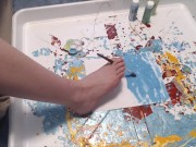 My first painting using my feet 5/16