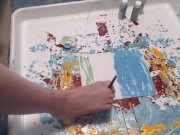 My first painting using my feet 6/16