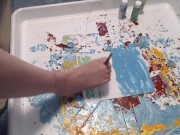 My first painting using my feet 7/16