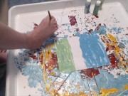 My first painting using my feet 8/16