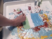 My first painting using my feet 9/16