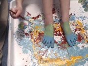 Painting a picture on my cute feet 10/16