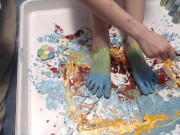 Painting a picture on my cute feet 12/16