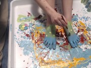 Painting a picture on my cute feet 13/16