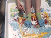 Painting a picture on my cute feet 14/16