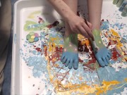 Painting a picture on my cute feet 15/16