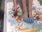 Painting a picture on my cute feet 6/16