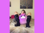 Pillow humping in fetish clothing 7/16