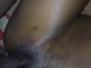Cumshot after quickie with African teen babe